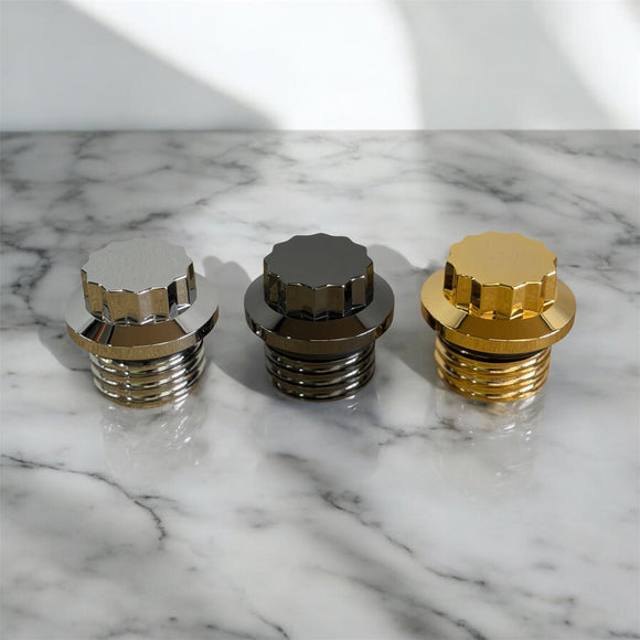 BAMCO 12 Point Vented Gas Caps for Harley-Davidson Harley, machined and plated in the USA