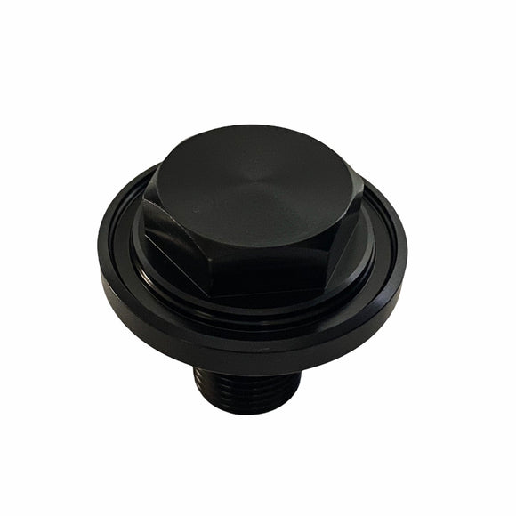 Black billet aluminum CNC steering stem top bolt #106201B - replacement for Harley FXD (1999–2005) and XL (1988–2020)