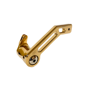 Gold Touring T-REX Shorty brake arm (500773TIN), CNC machined billet aluminum, 6.25 in short arm for 2014-2023 Harley FLHT