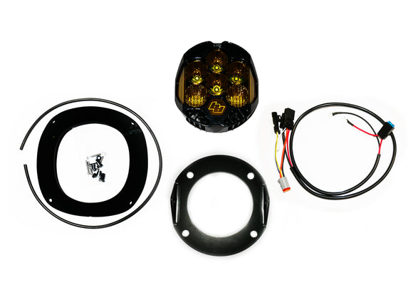 RWD V-Twin LP6 amber LED light kit for FXR fairings with wiring harness and mounting hardware