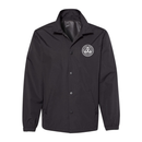 Black jacket with SKC circle logo on the chest against a white background