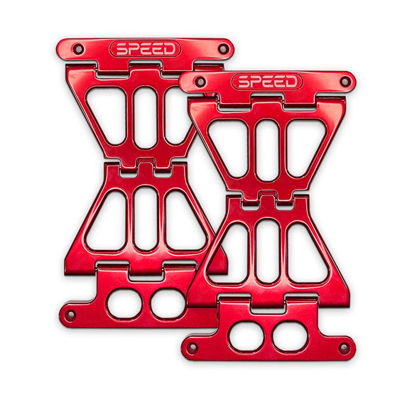 Speed by Design Billet Saddlebag Lid Tethers for Harley Davidson Touring Motorcycles in Red