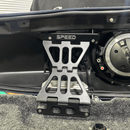 Black Composite Lid Tether installed on Motorcycle