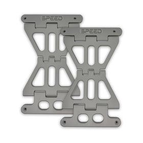 Grey - Lightweight composite No Drama Lid Stoppers for Harley Touring models. Strong, secure support for 2014–2023 non-CVO and all 2024+ bikes.