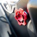 No Drama Speed Knobs for Harley Davidson Touring Models by Speed by Design in Red installed