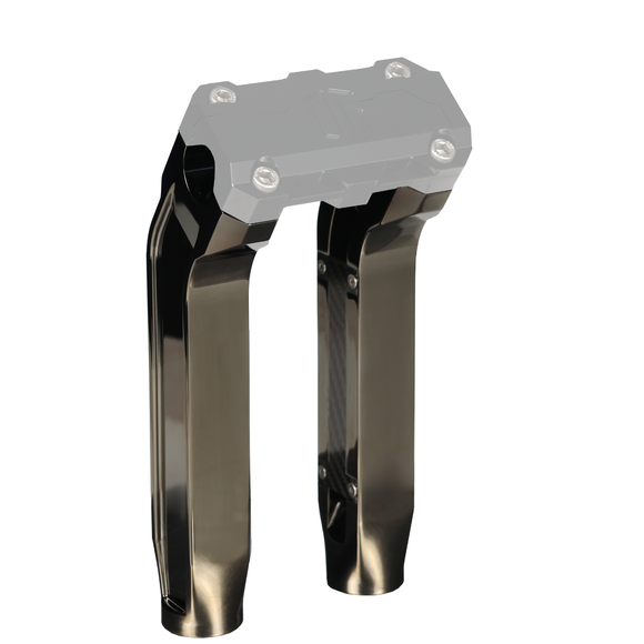 10.5-inch pull-back motorcycle riser legs, black chrome finish