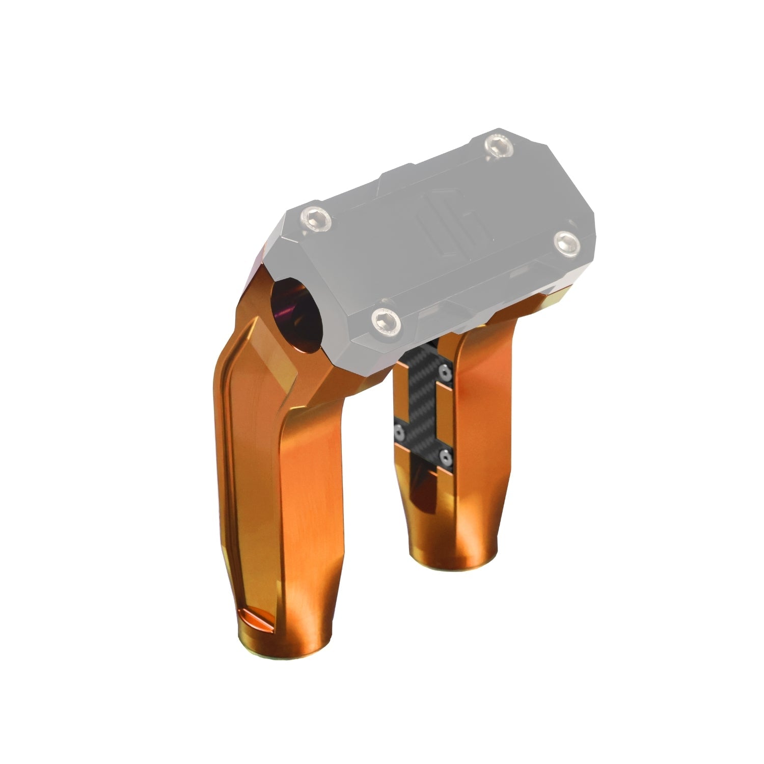 Orange anodized aluminum pull-back motorcycle handlebar riser legs