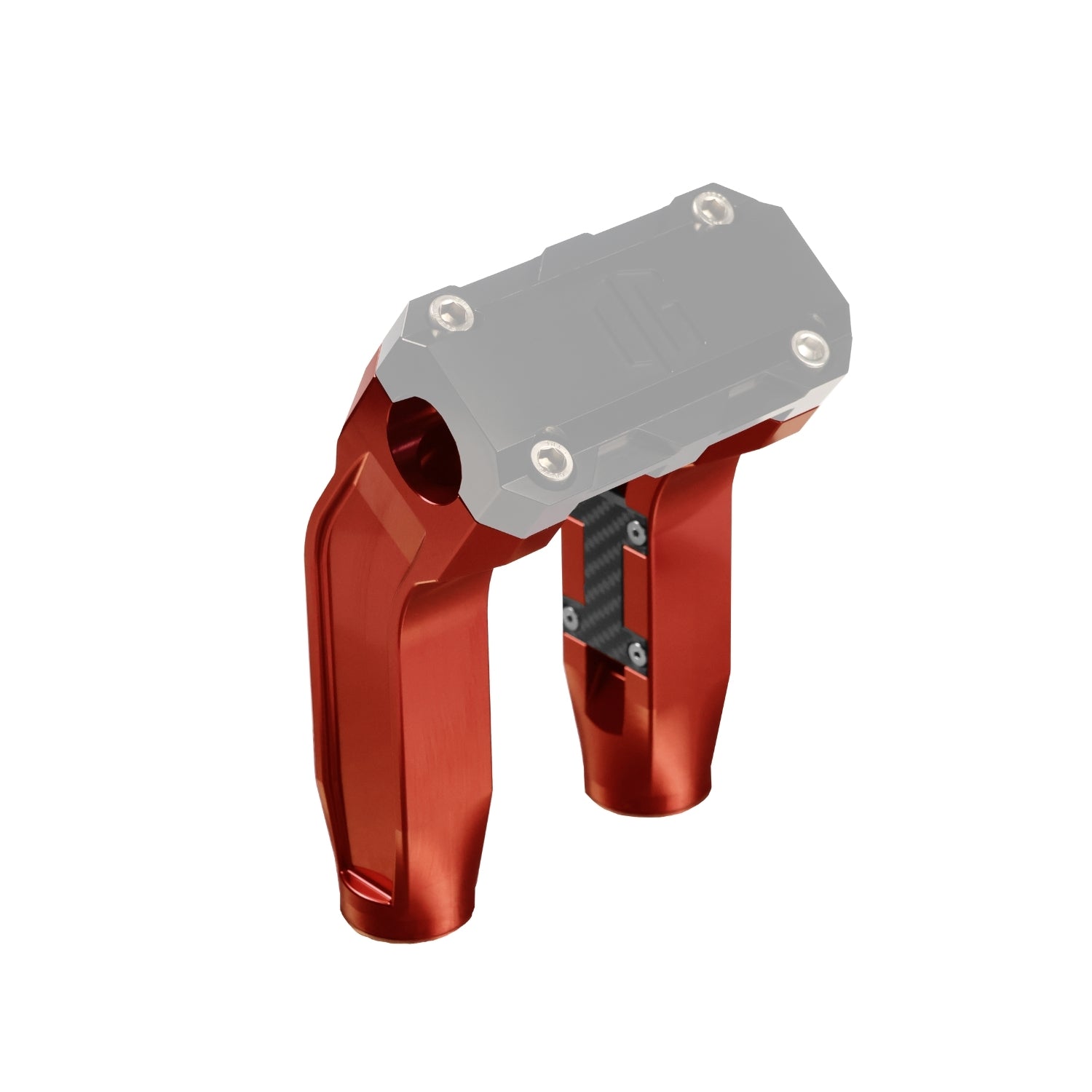 Red 6.5-inch pull-back handlebar riser legs for motorcycles