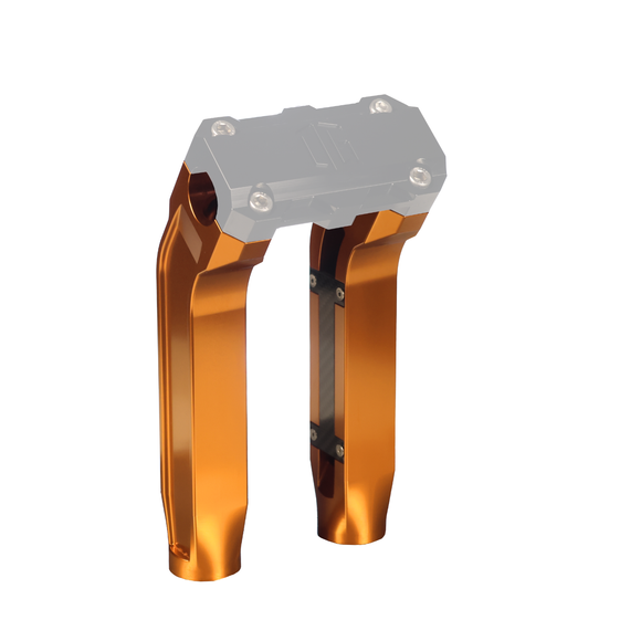 8.5in pull-back handlebar riser legs, orange anodized