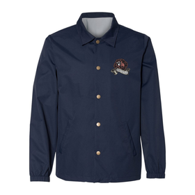 Navy blue jacket with a logo on a white background by Speed-Kings Cycle