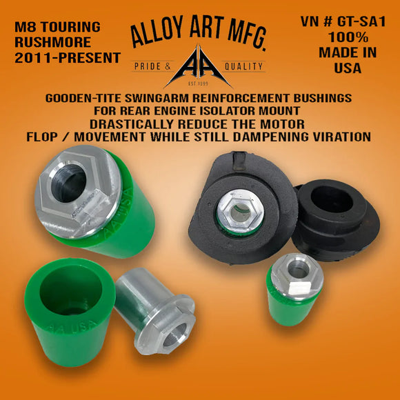ALLOY ART - GOODEN-TITE SWING ARM REINFORCEMENT BUSHINGS - '11-22 M8 TOURING & RUSHMORE
