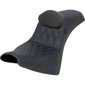 Saddlemen Pro Series Sdc Performance Seat w/ Backrest Blue Stitch Gripper FXBB/FXST '18-'25