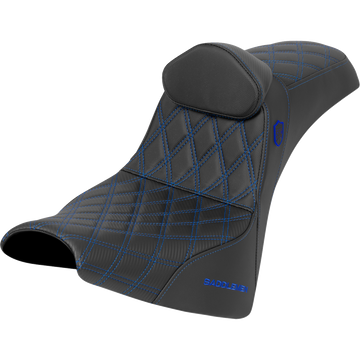 Saddlemen Pro Series Sdc Performance Seat w/ Backrest Blue Stitch Gripper FXBB/FXST '18-'25