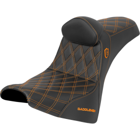Saddlemen Pro Series Sdc Performance Seat w/ Backrest Orange Stitch Gripper FXBB/FXST '18-'25