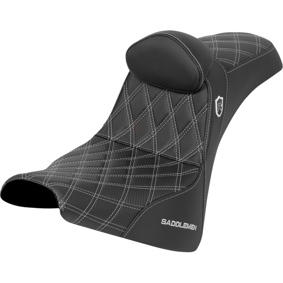 Saddlemen Pro Series Sdc Performance Seat w/ Backrest Silver Stitch Gripper FXBB/FXST '18-'25