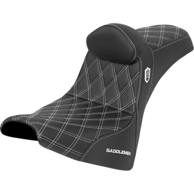 Saddlemen Pro Series Sdc Performance Seat w/ Backrest White Stitch Gripper FXBB/FXST '18-'25