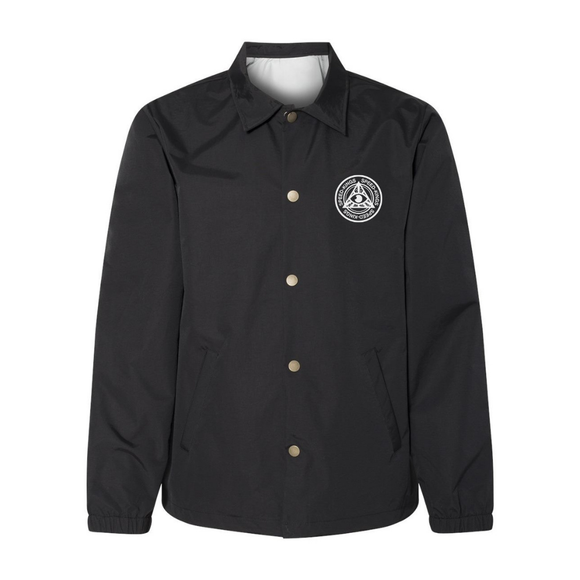 Speed Kings Circle Logo Coach Jacket in Black with Brass Buttons