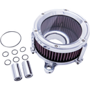 Trask Assault Charge high-flow air cleaner with velocity stack and hidden breather for Harley-Davidson Dyna Touring and Softail motorcycles