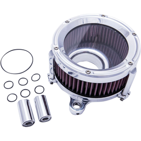 Trask Assault Charge high-flow air cleaner with velocity stack and hidden breather for Harley-Davidson Dyna Touring and Softail motorcycles