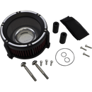 Trask Assault Charge high-flow air cleaner with billet aluminum backing plate and plexiglass cover for Harley-Davidson Touring and Softail