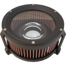 Trask Assault Charge high-flow air cleaner with velocity stack and hidden breather for Harley-Davidson Dyna Touring and Softail motorcycles