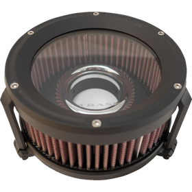 Trask Assault Charge high-flow air cleaner with velocity stack and hidden breather for Harley-Davidson Dyna Touring and Softail motorcycles
