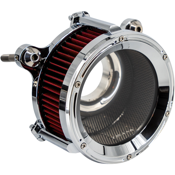 Trask Assault Charge high-flow air cleaner with plexiglass cover for Harley-Davidson Touring and Softail