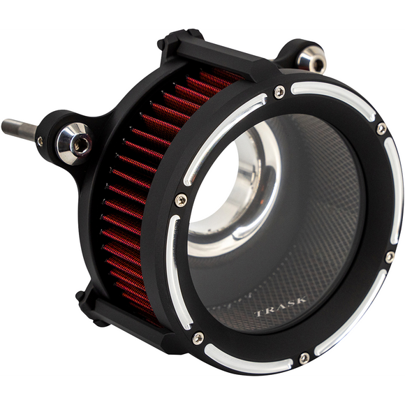 Trask Assault Charge high-flow air cleaner with plexiglass cover for Harley-Davidson Touring and Softail
