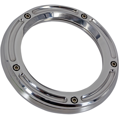 Trask Assault Derby Cover chrome with LEXAN window for Harley