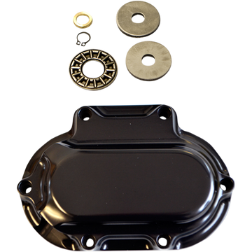 Trask black hydraulic clutch side cover for Harley-Davidson cable to hydraulic conversion