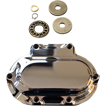 Trask chrome hydraulic clutch side cover for Harley-Davidson cable to hydraulic conversion
