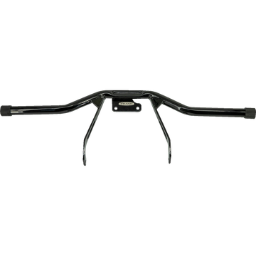 Trask Assault engine guard with black finish and Delrin sliders for Harley Touring