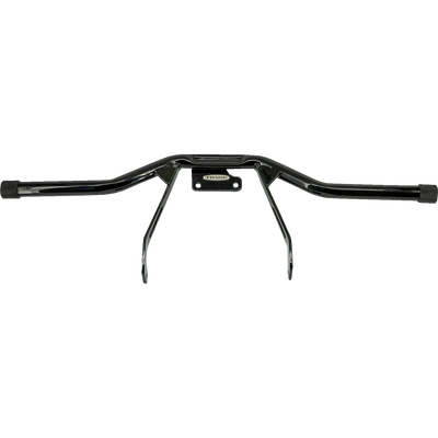 Trask Assault engine guard with black finish and Delrin sliders for Harley Touring