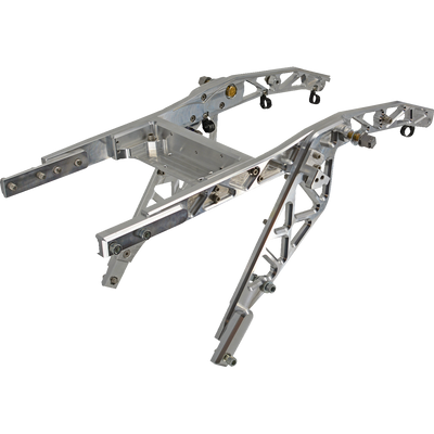 Trask billet rear frame tail section with carbon fiber FXR side covers for Harley Touring