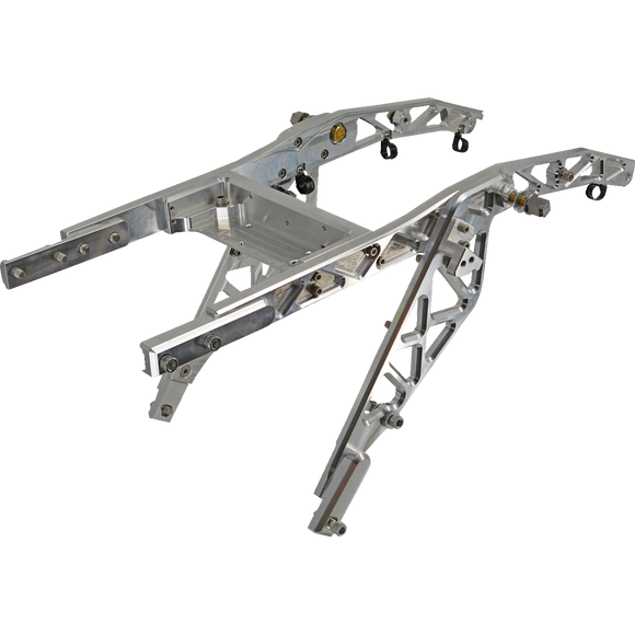 Trask billet rear frame tail section with carbon fiber FXR side covers for Harley Touring