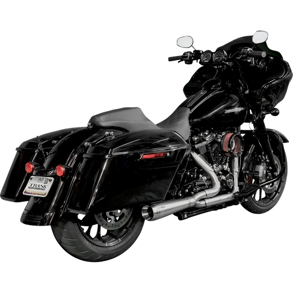 Trask Assault 2:1 exhaust with wire-tied heat shields for Harley Touring 2007-2016