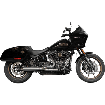 Trask Assault 2-into-1 exhaust system with wire-tied heat shields for Harley Softail