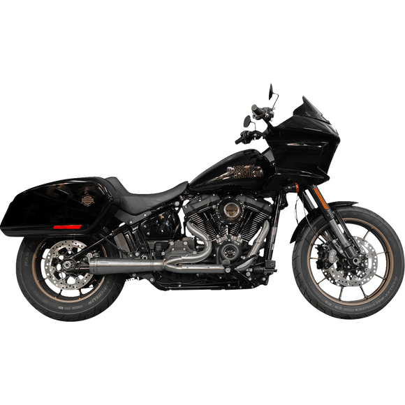 Trask Assault 2-into-1 exhaust system with wire-tied heat shields for Harley Softail