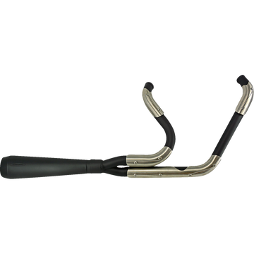 Trask Assault 2-into-1 exhaust system with wire-tied heat shields for Harley Softail