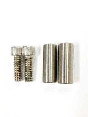 MXV1 39mm triple tree replacement fork stop kit - two 1-inch stainless steel pins and two 1/4-20 x 1-inch bolts