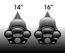 Image showcasing the difference between 14" and 16" TXR Windscreen