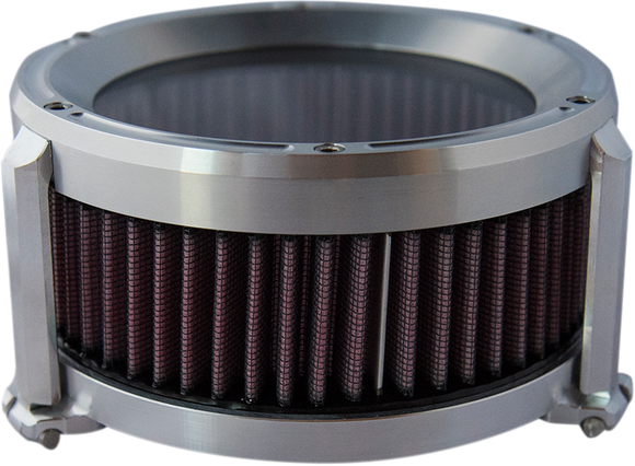 Trask Assault Charge high-flow air cleaner with billet aluminum backing plate and plexiglass cover for Harley-Davidson Touring and Softail