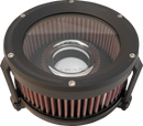 Trask Assault Charge high-flow air cleaner with velocity stack and hidden breather for Harley-Davidson Dyna Touring and Softail motorcycles