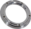 Trask Assault Derby Cover chrome with LEXAN window for Harley