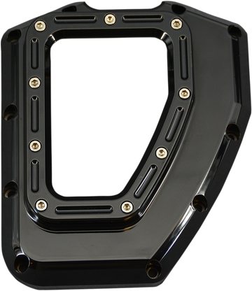 Trask Assault black transparent cam cover for Harley Twin Cam engines with see-through window