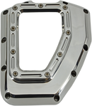 Trask Assault chrome transparent cam cover for Harley Twin Cam engines showing internal components