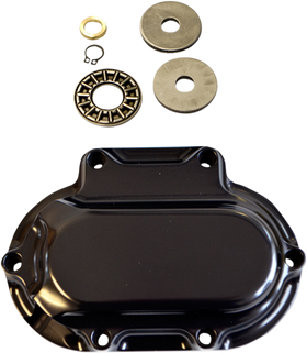 Trask black hydraulic clutch side cover for Harley-Davidson cable to hydraulic conversion