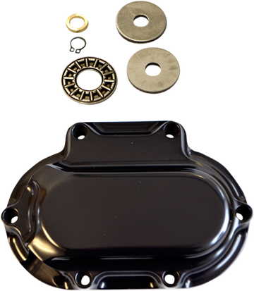 Trask black hydraulic clutch side cover for Harley-Davidson cable to hydraulic conversion