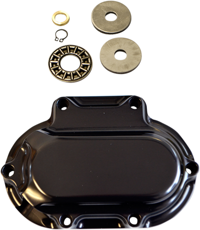 Trask black hydraulic clutch side cover for Harley-Davidson cable to hydraulic conversion