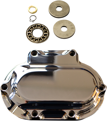 Trask chrome hydraulic clutch side cover for Harley-Davidson cable to hydraulic conversion